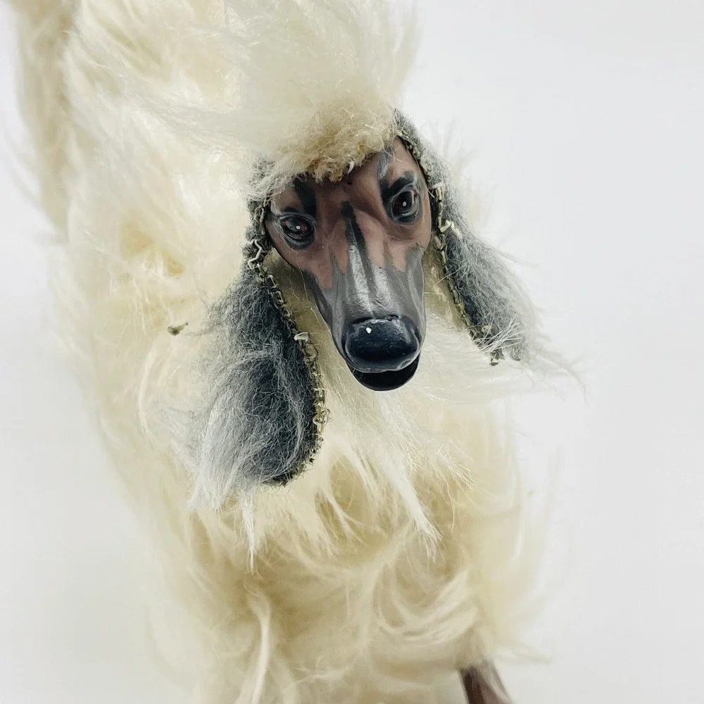Mattel Barbie Afghan Hound Dog White Posable Articulated #1018 Vintage 1979